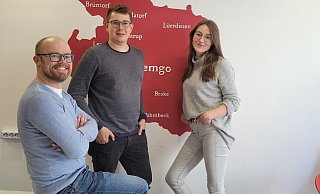 Felix Rullmann, Torsten Rauch und Lena Obermann führen die Kreis-Jusos als Trio an. - Katrin Kantelberg