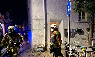 Die Feuerwehr ist am Dienstagmorgen zu einem Einsatz in der Innenstadt ausgerückt. - Feuerwehr Bad Salzuflen/Daniel Hobein