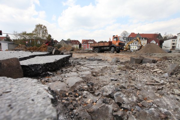 Die Bauarbeiten am Hasselter Platz kommen ins Rollen. - © Vera Gerstendorf- Welle