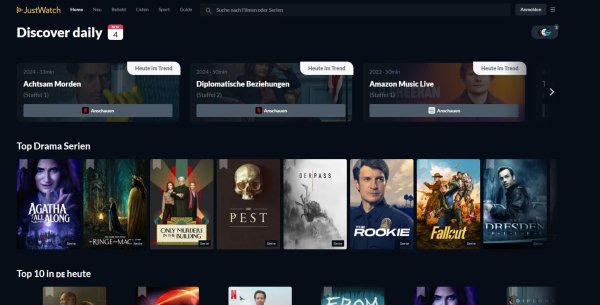 Übersichtlich: Die Streaming-Suchmaschine «Justwatch.com». - © Justwatch.com/dpa-tmn