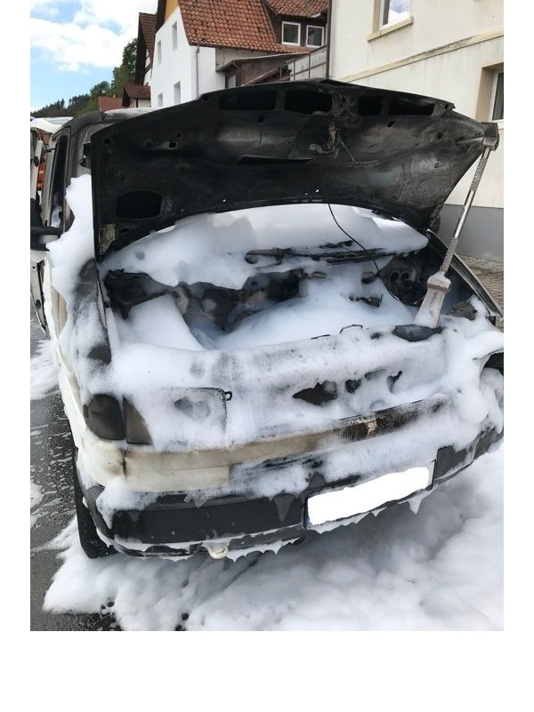 Das Fahrzeug brannte völlig aus. - © Feuerwehr Lügde