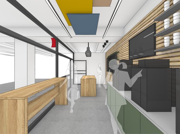 Die Visualisierung gibt einen ersten Eindruck davon, wie das "Kaffee-Labor" aussehen wird. - © Melitta