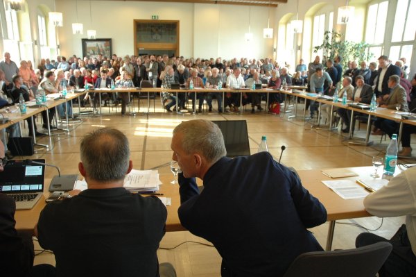Denkwürdige Momente: Bürgermeister Stefan Rother bespricht sich vor Beginn der Ratssitzung im Horner Rathaussaal mit seinem Stellvertreter Ingo Barz (links). - © Manfred Brinkmeier