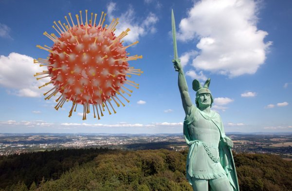 Das Corona-Virus hat gewissermaßendie Region von Hermann dem Cherusker erobert. - © Picture Alliance/Pixabay