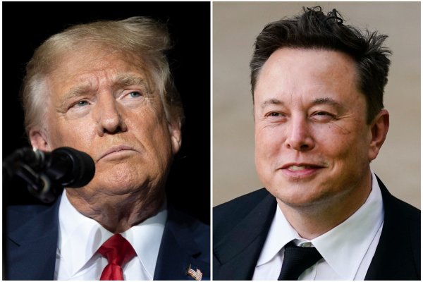 Donald Trump (l) hat sich wieder auf der Plattform X von Tech-Milliardär Elon Musk geäußert. (Archivfoto) - © Matt Rourke/Jos\\\' Luis Villegas/AP/dpa