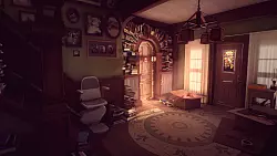 Ein Einblick in das geheimnisvolle Finch-Haus, in dem jede Ecke eine eigene Geschichte erzählt. Viele Türen sind fest verschlossen, und wir müssen Wege finden, die dahinter führen. - © Giant Sparrow/Annapurna Interactive