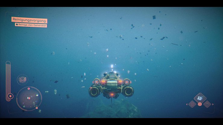 Was im All der Satellitenmüll ist, ist im Meer der Plastikmüll: Hier fahren wir durch eines der Müllfelder. - © Quantic Dream
