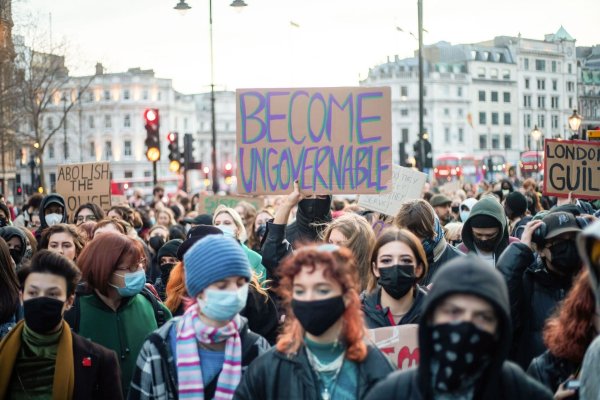 Demonstration in London, zu der die feministische Aktionsgruppe «Sisters Uncut» aufgerufen hat. - © Lucy North/SOPA Images via ZUMA Press Wire/dpa