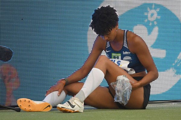 Wegen einer Verletzung sagte Malaika Mihambo ihren Start bei der WM ab. - © Swen Pförtner/dpa