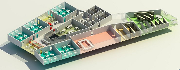 Plan: Die Felix-Fechenbach-Gesamtschule soll einen Neubau für ihre Unterstufe bekommen. Damit soll der Aulatrakt der Grundschule Nord entlastet werden. - © Thomas Dohna