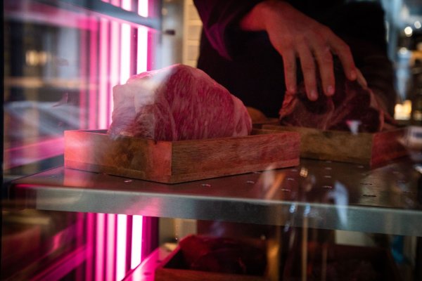 Ein Zwei-Kilo-Stück Wagyu Beef lagert bei 3 bis 4 Grad in einem Gastro-Reifeschrank. - © Christin Klose/dpa-tmn/dpa