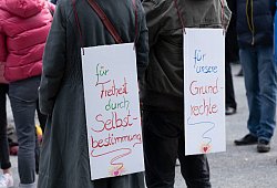 Coronavirus - Demo für Freiheit und Erhalt der Grundrechte - Symbolbild: Peter Steffen/dpa