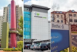 Drei Krankenhäuser mit einem Ziel: Das Klinikum Bielefeld, das Klinikum Lippe und das evangelische Klinikum Bethel wollen das Universitätsklinikum OWL bilden. Zwei der Krankenhäuser sind in kommunaler Trägerschaft und hoffe auf Geld von Stadt und Kreis. - Oliver Krato/Bernhard Preuß