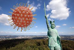 Das Corona-Virus hat gewissermaßendie Region von Hermann dem Cherusker erobert. - Picture Alliance/Pixabay