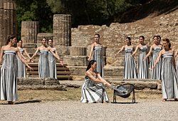 Probe zur Entzündung des olympischen Feuers in Griechenland - Socrates Baltagiannis/dpa