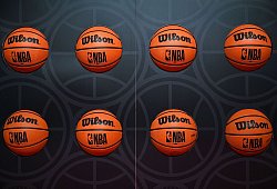Basketb&auml;lle mit NBA-Logo - Elisa Schu/dpa
