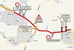 Komplizierte Gemengelage: Wegen der zwei Ampeln am Isringhausen-Ring undvor der Westumgehung (rechts) staut es sich oft kilometerlang auf der Ostwestfalenstraße in Richtung Westen. Zumal wenn jetzt nach dem Turmhofauch drei weitere Schleichwege bei Wittighöferheide gesperrt werden. Ander Bielefelder Straße kommen die Linksabbieger zur „Rush Hour" daher nur schlecht weg. - Grafik: Oliver Wendtland