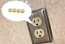 Steckdosen in den USA wirken wie erstaunte Gesichter - Till Simon Nagel/dpa-tmn