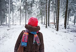 Spazierg&auml;ngerin ist im Taunus unterwegs - Frank Rumpenhorst/dpa/dpa-tmn