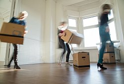 Drei Frauen tragen Umzugskartons - Christin Klose/dpa-tmn