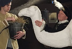 dromedar-mit-graf-und-tierpfleger - 1 - Weserrenaissance-Museum Schloss Brake