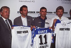 DSC Arminia Bielefeld v li G Weber E Middendorp S Kuntz und R Lamm 08 96 pp Fußball Presseko - imago/teutopress