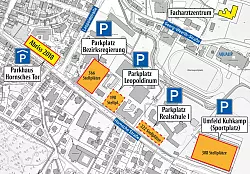 Als Ausgleich für das Parkhaus Hornsches Tor gibt es die Idee für ein Parkhaus an der Bezirksregierung, alternativ Parkdecks am Leo und der Realschule und/oder am Sportplatz Kuhkamp. - © Oliver Wendtland