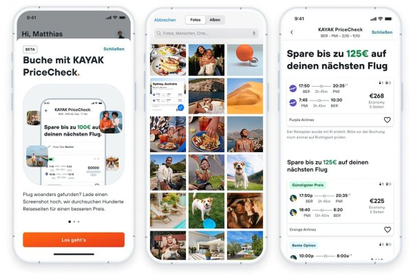 Mit dem KI-Tool «Preischeck» können Nutzer in der Kayak-App schnell nach günstigeren Flugalternativen suchen. - © KAYAK/KAYAK/dpa