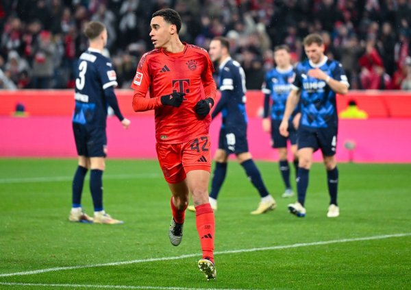 Traf beim Sieg der Bayern gegen Heidenheim: Jamal Musiala - © Sven Hoppe/dpa