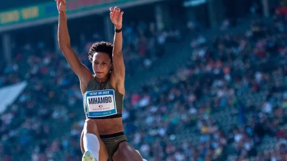 Weitspringerin Malaika Mihambo kam beim Finale der Diamond League in Zürich nur auf den vierten Rang. - © Christophe Gateau/dpa/Archivbild