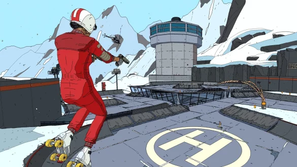 Action auf Rollschuhen: In «Rollerdrome» wird nicht nur um die Ecke gefetzt, sondern auch noch geschossen. - © Private Division/dpa-tmn