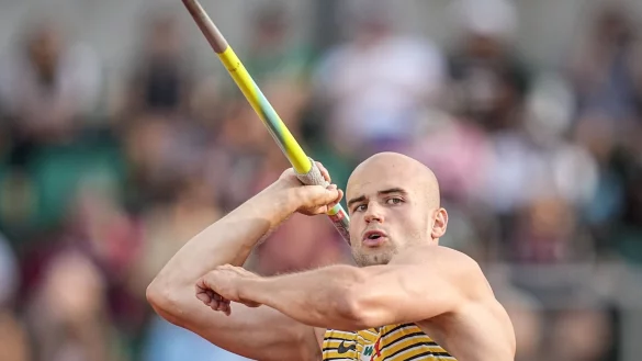 Speerwerfer Julian Weber gelang beim Berliner Istaf mit 84,90 Metern der weiteste Wurf. - © Michael Kappeler/dpa/Archivbild