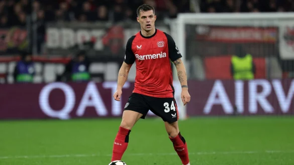 K&ouml;nnte Leverkusen in Dortmund fehlen: Mittelfeldmotor Granit Xhaka. - &copy; Rolf Vennenbernd/dpa