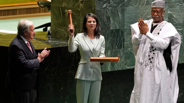 Annalena Baerbock ist jetzt Pr&auml;sidentin der UN-Vollversammlung. - &copy; Seth Wenig/AP/dpa