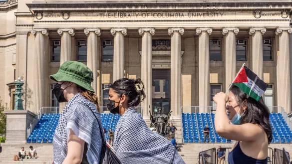 An der Columbia University in New York gab es propalästinensische Proteste. (Archivbild) - © Carlos Chiossone/Zuma Press/dpa