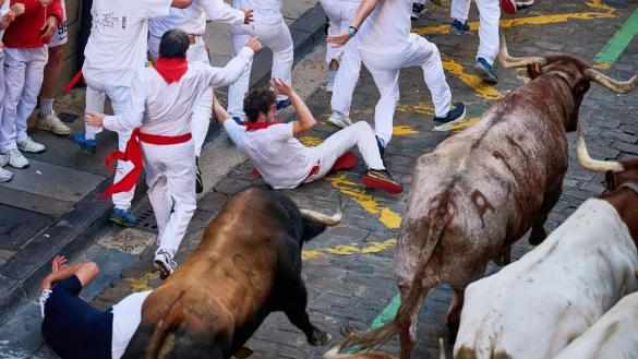 Die &laquo;Sanfermines&raquo; sind dem Stadtheiligen San Ferm&iacute;n gewidmet. - &copy; Miguel Oses/AP/dpa