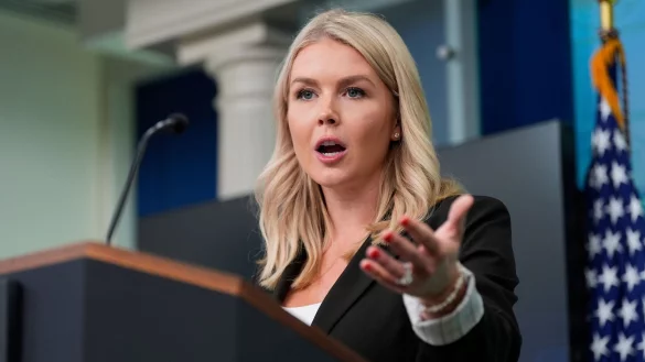 Die Pressesprecherin des Wei&szlig;en Hauses, Karoline Leavitt. (Archivfoto) - &copy; Alex Brandon/AP/dpa