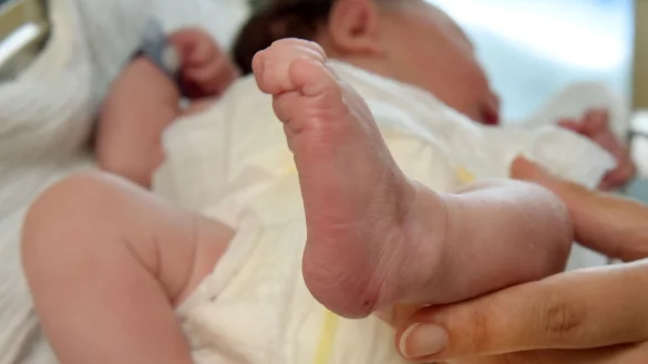 Durch den Rückgang der Geburtskliniken in NRW sieht der Hebammenverband die Versorgung von Schwangeren und Neugeborenen in Gefahr. (Symbolbild) - © Waltraud Grubitzsch/dpa
