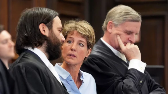 Christina Block wird vorgeworfen, die Entführung zweier ihrer Kinder in Auftrag gegeben zu haben. - © Marcus Brandt/Pool-dpa/dpa