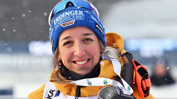 Franziska Preu&szlig; hat die n&auml;chste Medaille gewonnen. - &copy; Martin Schutt/dpa