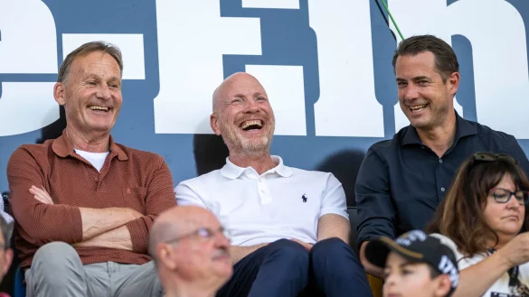 Matthias Sammer (M) will nur noch im Hintergrund arbeiten. - © David Inderlied/dpa