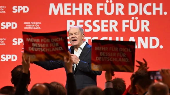 Will unentschlossene von sich und der SPD überzeugen: Olaf Scholz - © Federico Gambarini/dpa