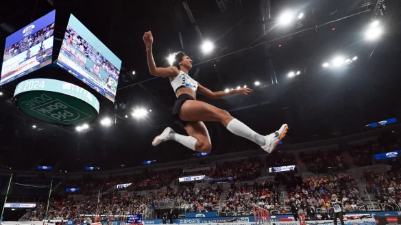 Malaika Mihambo zählt zu den Stars beim diesjährigen Istaf Indoor in Düsseldorf. - © Federico Gambarini/dpa
