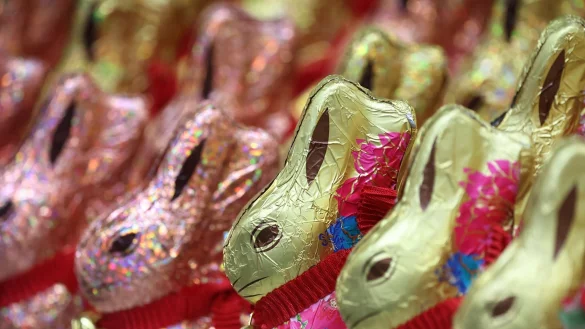 Viele der in Deutschland produzierten Schoko-Osterhasen werden im Supermarkt verkauft, ein großer Teil wird jedoch auch ins Ausland exportiert. - © Karl-Josef Hildenbrand/dpa