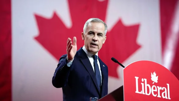 Mark Carney richtete in seiner Siegesrede klare Worte an die Adresse Donald Trumps. - © Justin Tang/The Canadian Press via AP/dpa