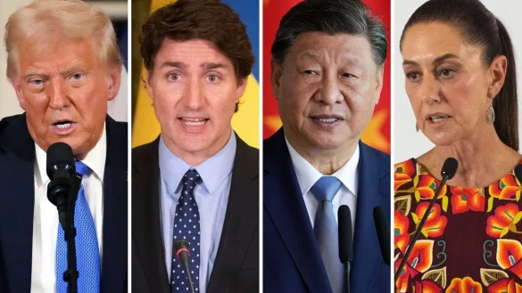 Die Regierung von Donald Trump hat Kanada, Mexiko und China mit neuen Strafzöllen belegt. (Archivbild) - © Uncredited/AP/dpa