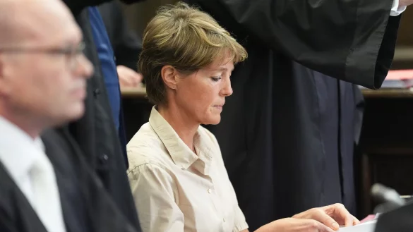 Christina Block während des Prozesses wegen mutmaßlicher Kindesentführung im Landgericht Hamburg. - © Marcus Brandt/dpa-POOL/dpa