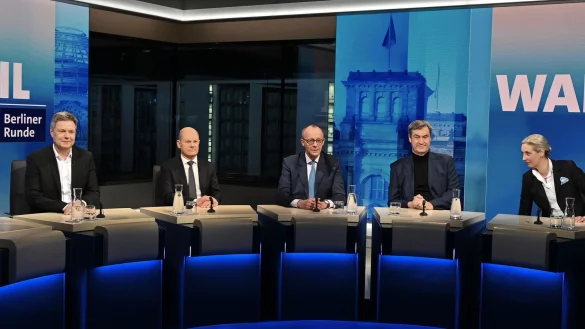 Die &laquo;Berliner Runde&raquo; war ein Quotenhit. - &copy; Stefanie Loos/AFP Pool/dpa