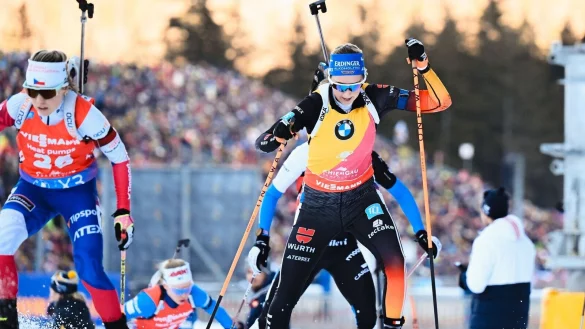 Franziska Preu&szlig; verabschiedet sich aus Ruhpolding mit einem Podestplatz. - &copy; Sven Hoppe/dpa