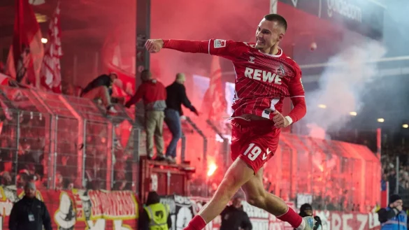 Kölns Stümer Tim Lemperle gehört gegen Darmstadt wieder zum Kader. - © Bernd Thissen/dpa